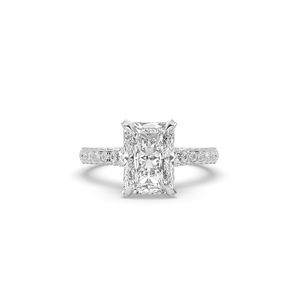 Anillo de Diamante Cultivado en Laboratorio con Corte Esmeralda de 3.86Ct, Oro de 14KT, Estilo Único, Ligero, Anillo de Compromiso Elegante, Joyería Esmeralda para Mujer - Product Image 2