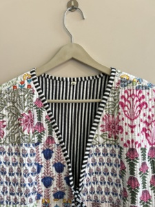 Veste matelassée en coton patchwork réversible pour femme, gilet - Product Image 3