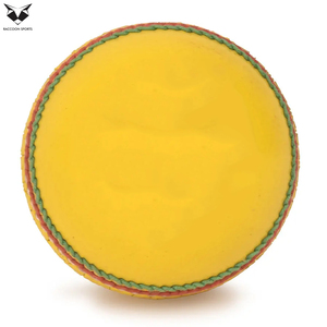 Trendy Professional Leather Cricket <b>Balls</b> Set Handcrafted Yellow Contrast Color Cricket Match <b>Balls</b> for High Level Tournament - Product Image 4