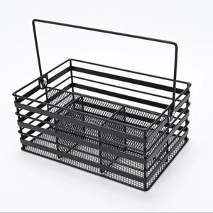 Antique Metal Cutlery Holder For <b>Kitchen</b> Dining Table Spoon Fork Knife <b>Storage</b> Organizer With Black Finish - Product Image 1