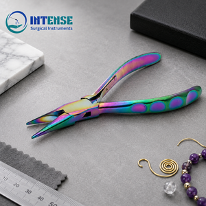 Pince à bijoux à bout rond arc-en-ciel en acier inoxydable pour la fabrication de boucles de fil et de perles, vente en gros d'usine, logo personnalisé OEM - Product Image 4