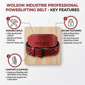 Wholesale Heavy Duty Gym Leather <b>Belt</b> with Adjustable Buckle for Weightlifting and Fitness Training. - Product Image 6