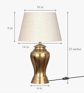 Regency Urn Metal Table <b>Lamp</b> with Linen Fabric Shade Antique Brass Finish Durable Construction Warm Ambient Lighting - Product Image 5