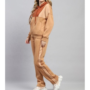 Conjunto Deportivo Informal para Mujer, Estilo Relajado Personalizado, Conjuntos Deportivos para Mujer Más Vendidos, Cremallera Completa con Bolsillos, Colores en Bloques, 2 Piezas - Product Image 5