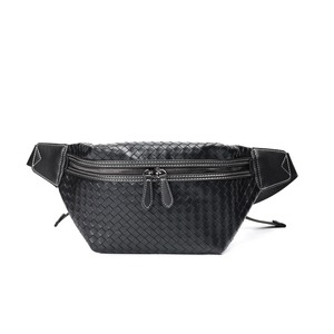 Bolso de Pecho Negro Minimalista Tejido con Cierre de Cremallera, Microfibra, Cuero Sintético, Bandolera para Hombre, Uso Diario, Moderno, para Todas las Temporadas - Product Image 3