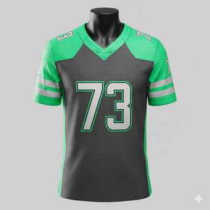 Camiseta de Fútbol Americano Personalizada OEM, Sublimada, Transpirable, de Poliéster, Manga Corta, Unisex, Ropa Deportiva de Equipo con Nombre y Número - Product Image 1