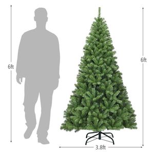 Albero di Natale Artificiale Premium con Rami in PVC a Cerniera 6/7,5/9 Piedi e Supporto in Metallo - per Decorazioni Festive - Product Image 1