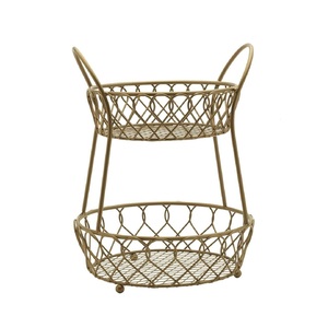 Nouvelle Arrivée Panier de Rangement Rond à 2 Niveaux en Fil Métallique de Haute Qualité pour Fruits, Prix Abordable, Taille et Forme Personnalisables - Product Image 5