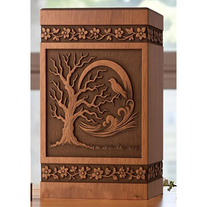 Custom Engraved Wooden Urn for Ashes <b>Memorial</b> Personalized Wooden Cremation Urn with Name Plate by AYAANS - Product Image 4