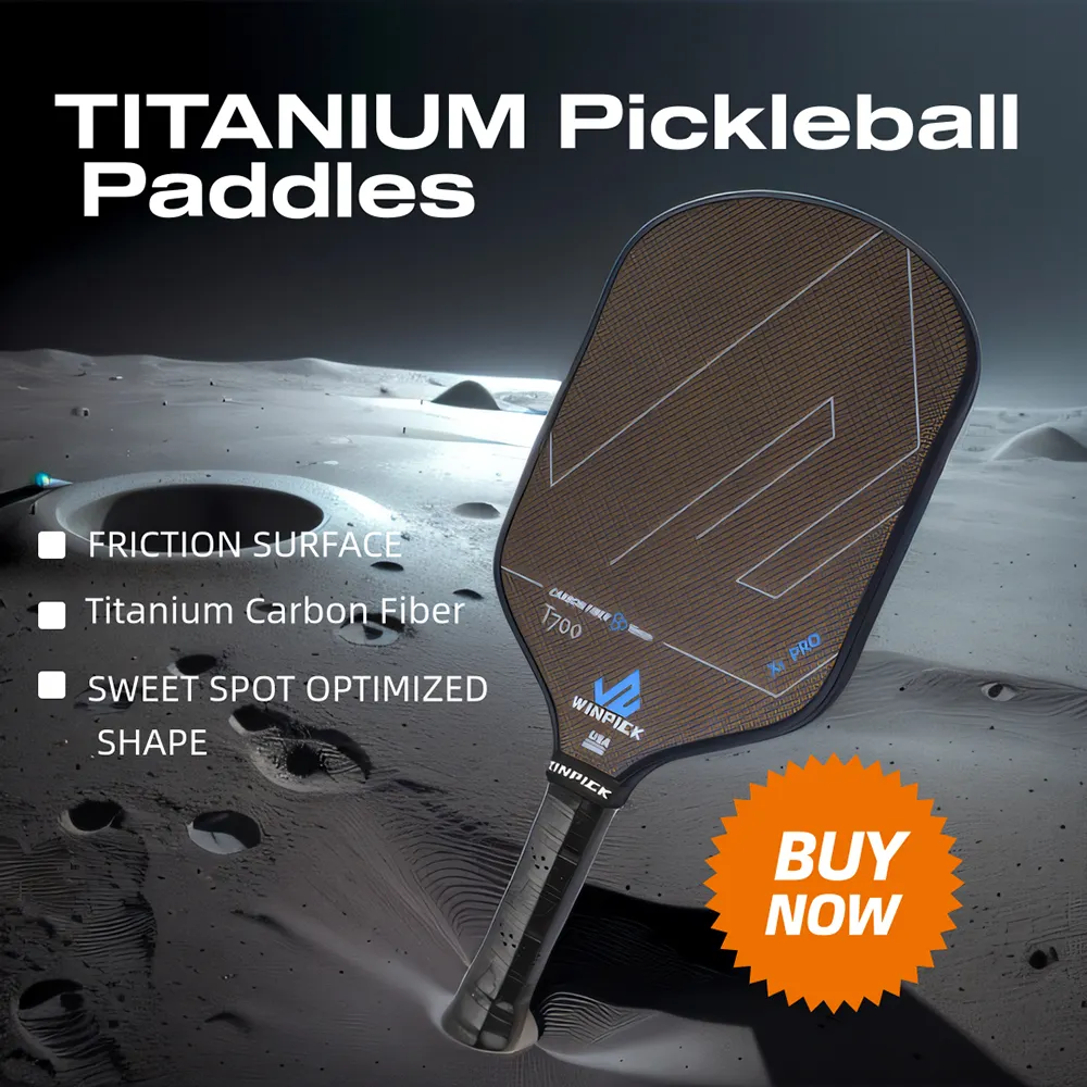 Titan Pickleball mái chèo biểu tượng tùy chỉnh 16mm bền usapa thermoformed Titan T700 sợi carbon pickleball mái chèo