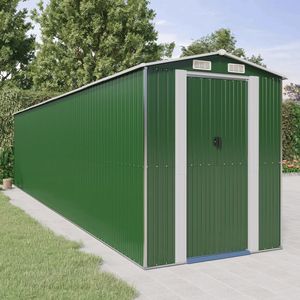 Abri de jardin en acier galvanisé vert de 75.6 po x 336.6 po x 87.8 po pour le rangement - Product Image 1