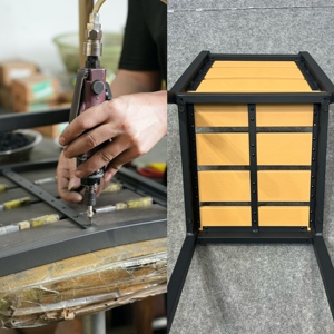 Stackable Faux Gỗ Tếch nhà hàng đồ nội thất bền ăn gỗ barstool thương mại nhôm màu xám tếch ăn thanh ghế - Product Image 5