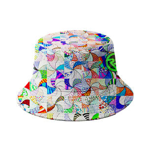 Casquette de soleil unisexe personnalisable avec logo, motif abstrait dessiné à la main, coloré, par sublimation, style streetwear tendance - Product Image 2