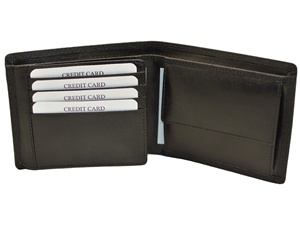 Men Genuine Leather Slim Fold <b>Wallet</b> Minimalist Design Black Color Daily Use Credit Card Holder RFID Blocking Id Window - Product Image 4