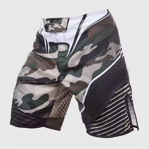 Pantalones Cortos Deportivos para Hombre, Sólidos, para MMA, con Logotipo Frontal Sublimado, de Secado Rápido, Transpirables, Ecológicos, de Cintura Media, con Bolsillos - Product Image 4