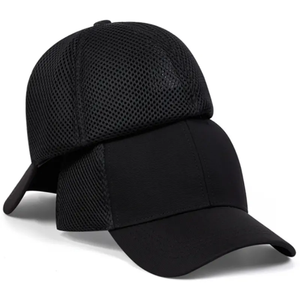 Casquette Trucker en Maille Style Urbain à Visière Courbe, Broderie Personnalisée, Strass, 6 Panneaux, Sangle Réglable, pour Hommes, Activités de Plein Air - Product Image 3