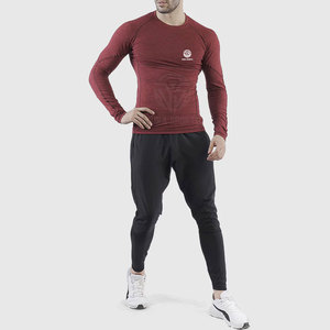 Camiseta de compresión con diseño de logotipo personalizado para hombre, ajuste slim, manga larga, ligera. - Product Image 5