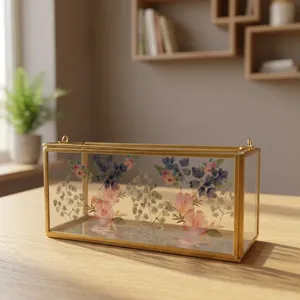 Decorative Votive made with Brass & glass /<b>mirror</b> used for jewelry products / <b>storage</b> showcase & <b>storage</b> Supplier from India - Product Image 2