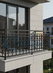 Barandilla de Hierro Fundido Moderna Royal Ci, Color Gris, Altamente Pulida, Super Shot Blast, Barandilla para Escaleras de Jardín y Balcón, 5 Años de Garantía - Product Image 2