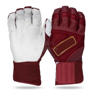 Gants de frappe pour baseball et softball en cuir de mouton, avec logo personnalisable, couleur au choix, support de poignet rembourré de haute qualité, manchette longue unisexe. - Product Image 3