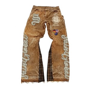 Pantalones de chándal acampanados de invierno para hombre personalizados al por mayor chándal con estampado de llama lavado con ácido de gran tamaño Logotipo de panel polar para adultos - Product Image 4