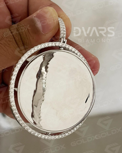 Colgante de Plata de Ley 925 con Dijes Personalizables de Moissanita y Foto, Chapado en Oro de 18K, Lujo - Product Image 5