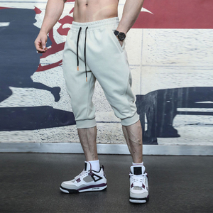 New Arrival <b>Men's</b> Custom Logo Front Casual Canvas Eco-Friendly Drawstring <b>3</b>/<b>4</b> <b>Length</b> Sweatpants Breathable Quick Dry Shorts - Product Image 2