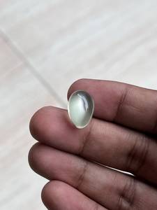 มูนสโตนสีเขียวทรงไข่ธรรมชาติแบบคาโบชองสำหรับทำสร้อยคอจากอินเดีย - Product Image 1