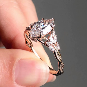 Marquise Cut Moissanite 925 <b>Silver</b> 14K Rose Gold Channel Setting IGI Certified <b>Solitaire</b> Wedding <b>Ring</b> 100% Handmade Unisex - Product Image 3