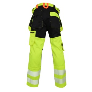 Hi Vis <b>Work</b> Pants Reflective Multi Pocket Safety Trousers For <b>Construction</b> And Industrial Workwear Durable Design - Product Image 2
