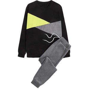 Men's Red Black Color Block Hooded Tracksuit Set Full Sleeve <b>Zipper</b> <b>Sweatshirt</b> With Side Pockets Drawstring Pants Autumn - Product Image 5