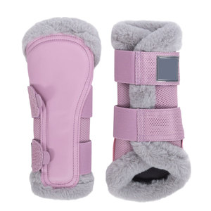 Protège-jambes roses pour chevaux avec maille respirante et sangle Velcro pour le soutien du pastèrnes, pour l'entraînement et la course - Product Image 1