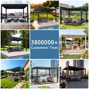 เพอร์โกลามินิมอลแบบมอเตอร์ ปรับระดับได้ ทำจากอะลูมิเนียม กันน้ำ พร้อมระบบระบายน้ำแบบซ่อน และไฟ LED สำหรับระเบียง - Product Image 6