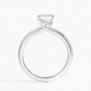 แหวน BOJ รุ่น 0150 ทรง Asscher Cut เงินแท้ 925 ประดับเพชรเม็ดเดี่ยวแบบ Migraine Prong Setting น้ำหนัก 2 กะรัต สี D ความสะอาด VVS1 มอยส์ซาไนต์ GRA ราคาประหยัด - Product Image 3