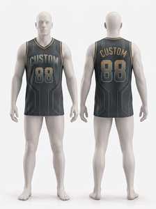 เสื้อบาสเก็ตบอลแบบกำหนดเองสำหรับผู้ชาย แขนกุด คอวี ผ้าตาข่ายระบายอากาศ หมายเลข 88 พิมพ์ลายแบบซับลิเมชั่น สำหรับทุกฤดูกาล เสื้อผ้าสำหรับผู้ใหญ่ - Product Image 1