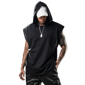 Sweat-shirt à capuche de luxe pour hommes, nouveauté de qualité, surdimensionné, manches Raglan, coupe latérale, mode de rue, musculation, Logo personnalisé - Product Image 6