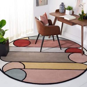 Alfombra de lana hecha a mano con diseño abstracto moderno, multicolor, geométrica, para el hogar, diseño suave y texturizado para sala de estar, juego de alfombras. - Product Image 2