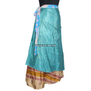 New 2026 Ladies Silk Sari <b>Skirts</b> - Reversible Two Layer Silk <b>Skirts</b> All Piece <b>Skirt</b> Magic 38" Sarong Pareo Custom Latest Design - Product Image 6