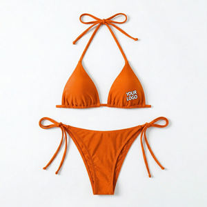 Conjunto de Bikini de 2 Piezas para Mujer, Diseño Personalizado de Lujo para Verano, Sexy, Espalda Descubierta, con Logotipo Frontal, Transpirable, de Secado Rápido, Ropa de Playa - Product Image 6