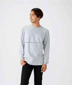 Vente en gros de t-shirts à manches longues pour hommes en coton 100% 210g, col rond, t-shirt à manches longues - Product Image 1