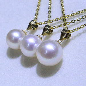 Collar de Perlas de Oro Natural con Cierre de Broche Universal de 16-17 mm, con Circonita y Microdefectos, en Caja de Regalo - Product Image 3