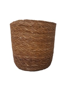 Eco-Friendly <b>Seagrass</b> Woven Round Floor Storage <b>Basket</b> with Modern Design for Living Room - Product Image 1
