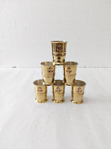 Tasses de voyage en laiton avec poignée, mini-tasses classiques pour whisky, vodka, liqueur, idéales pour les fêtes et les bars - Product Image 3