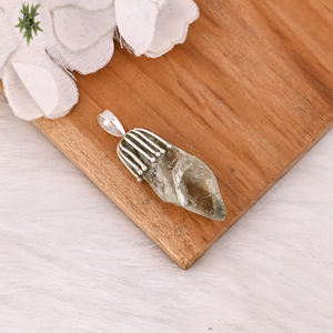 Magnifique pendentif en argent sterling 925 massif avec améthyste verte, bijoux fins, pendentifs et breloques, grossiste - Product Image 2