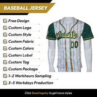 Maillot de baseball personnalisé Alpha Sig sublimé, rayé blanc et vert, manches courtes, col en V, fermeture boutonnée, unisexe, respirant, séchage rapide