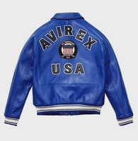 Veste en cuir d'aviateur Avirex USA pour homme, noire, modèle B3 RAF, veste bomber en cuir noir, fabrication artisanale, style vintage américain