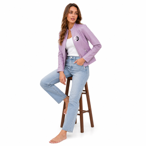 high quality <b>woman</b> leather <b>jacket</b> offering sleek design comfortable fit and reliable warmth for everyday fashion and outdoor use - Product Image 5