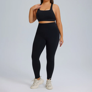 Conjunto de Yoga de 2 Piezas, Top Corto de Cintura Alta y Leggings Largos de Color Sólido, Ropa Deportiva para Mujer - Product Image 3