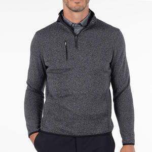 Suéter de punto con capucha y cuello alto de media cremallera para hombre, 100% poliéster, manga larga, para invierno y otoño, personalizado, unisex - Product Image 1