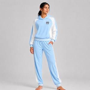 Vêtements d'été pour femmes, mode décontractée, ensembles de sport, 100% coton molletonné respirant, ensembles de sport 2 pièces pour femmes - Product Image 1